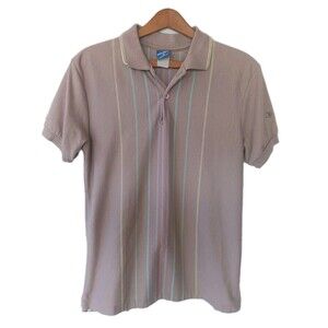 Vtg Ocean Pacific OP Mens Polo Shirt Medium Surf Skate 80's Tan Stripes Retro